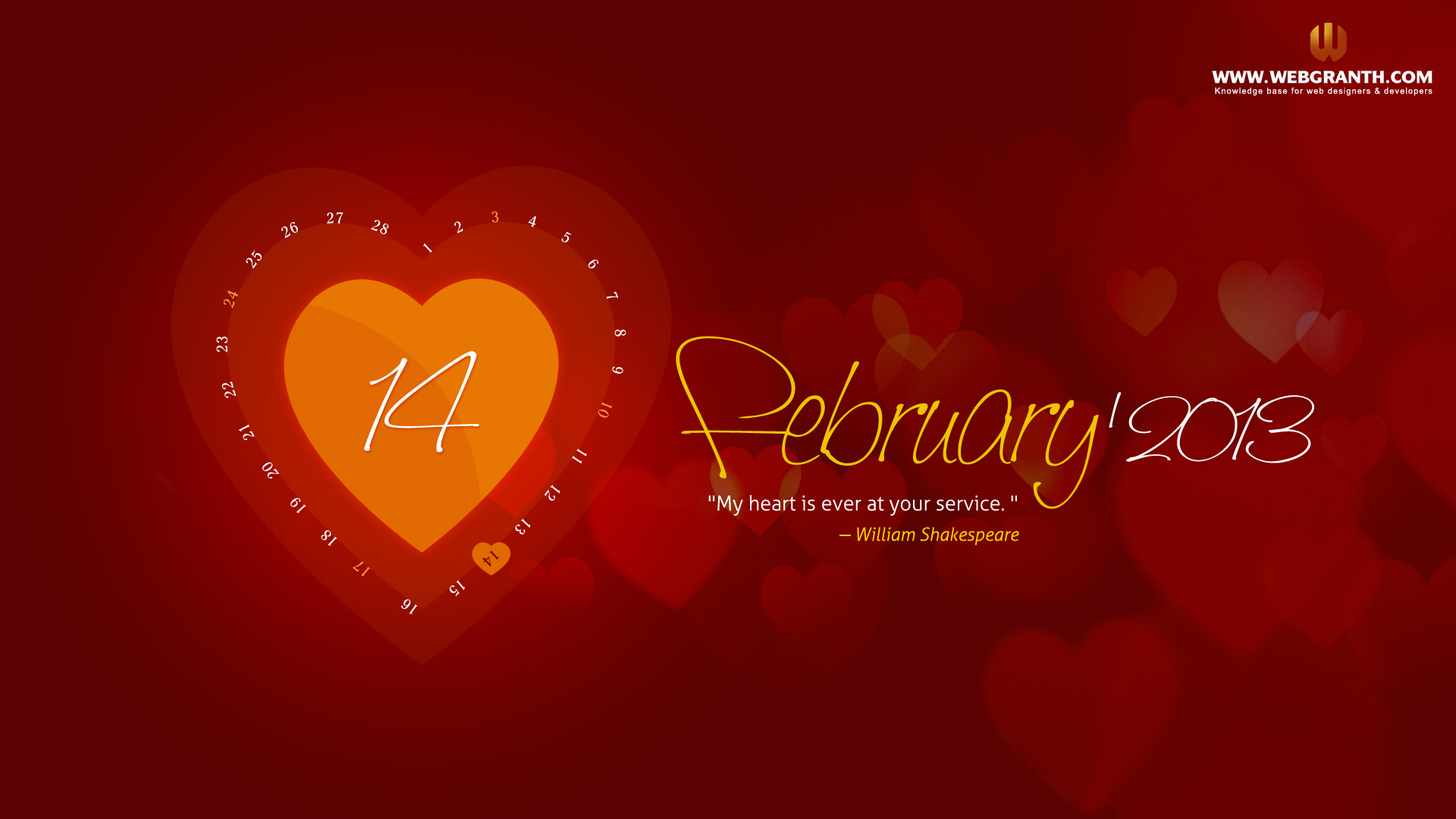 HD Valentine Calendar Wallpaper February 2013 ..: View HD Image of ...