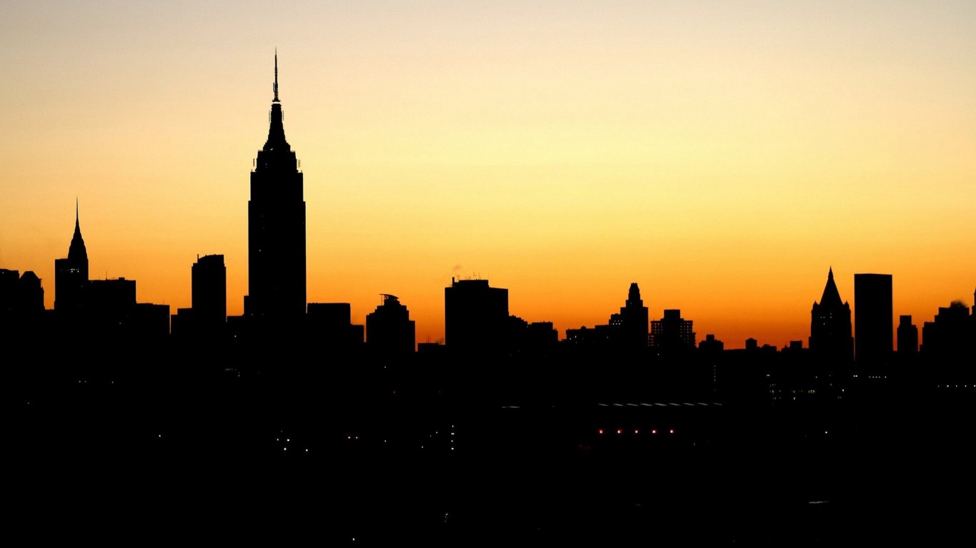 Wallpapers New Age York Skyline Black Free 1366x768 #new age