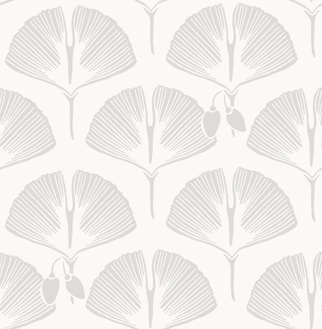 Ginko Wallpaper - Light Grey - Asian - Wallpaper - san francisco