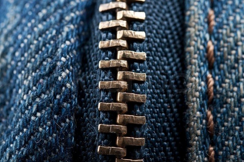 Closeup of zipper on jeans clothing background | Stock Photo ...
