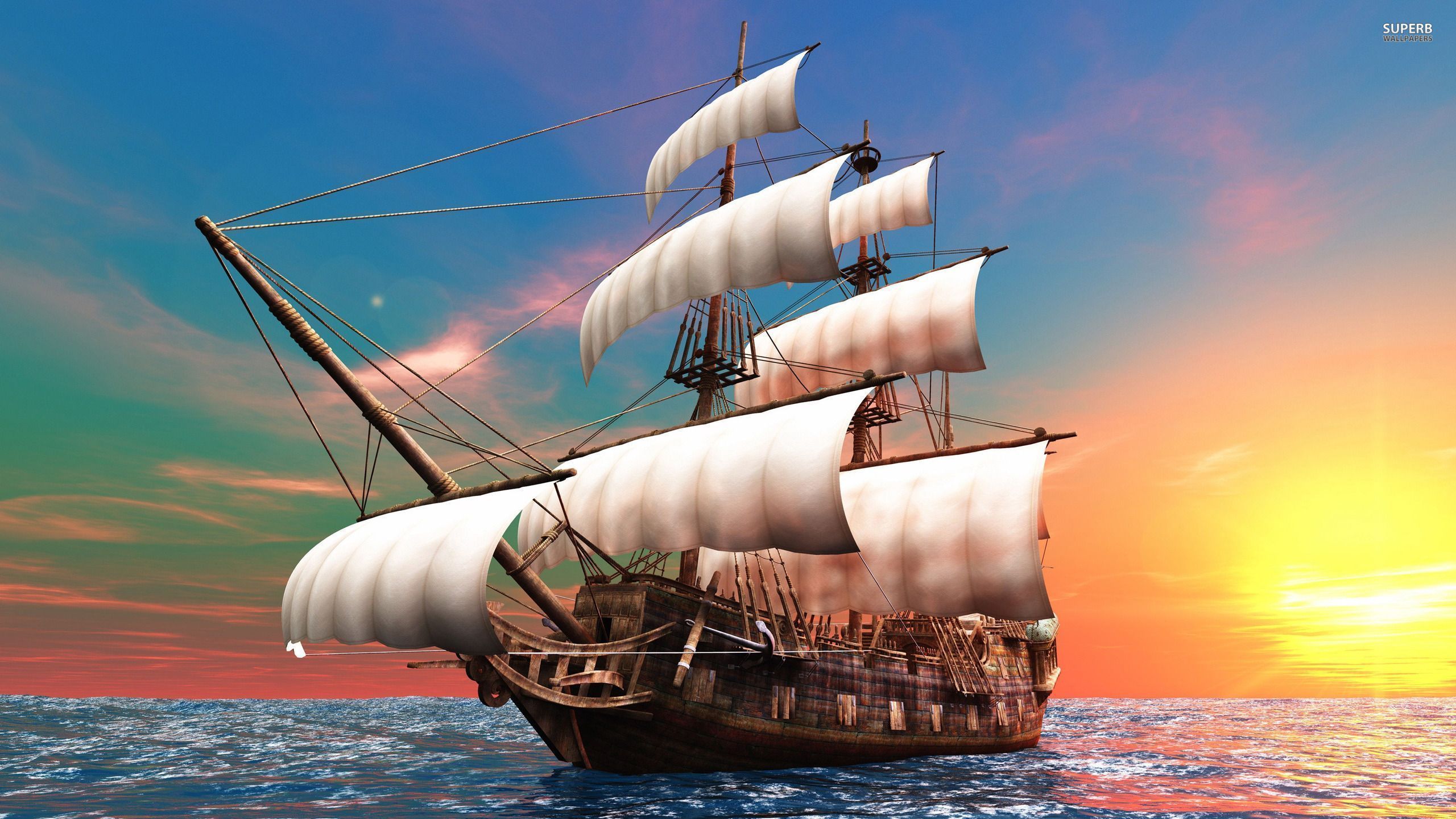 Pirate ship : Desktop and mobile wallpaper : Wallippo