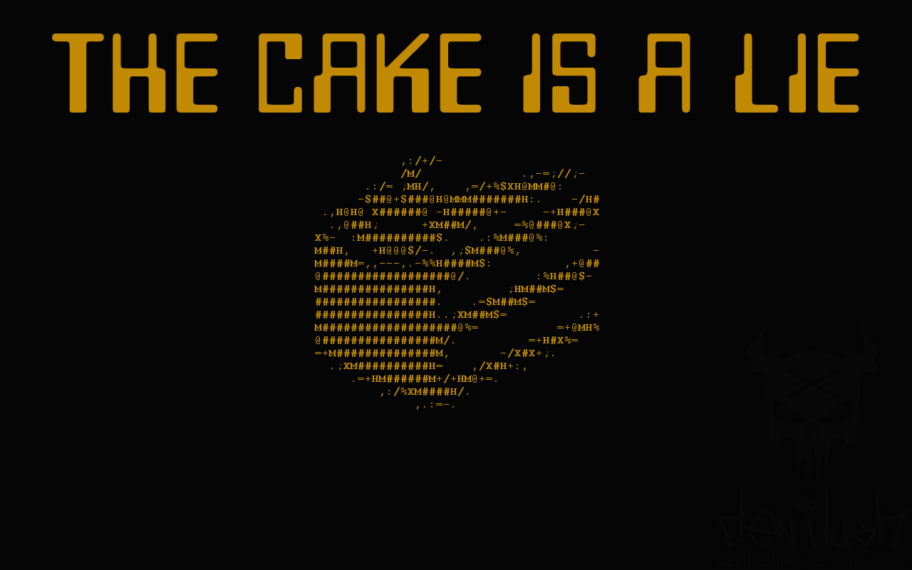 The Cake is a Lie wallpaper by DEVILUSHNINJA on DeviantArt