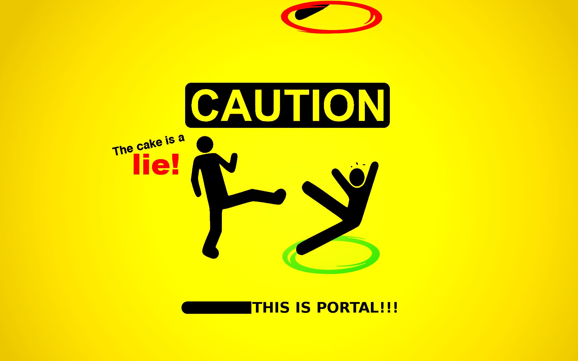 Portal sparta caution portal 2 the cake is a lie wallpaper
