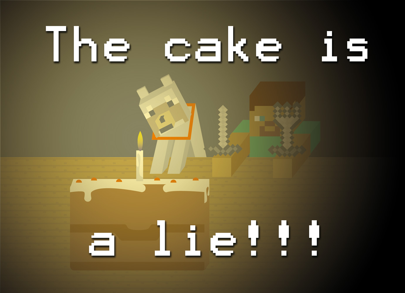 Minecraft The cake is a lie! by boem777 on DeviantArt