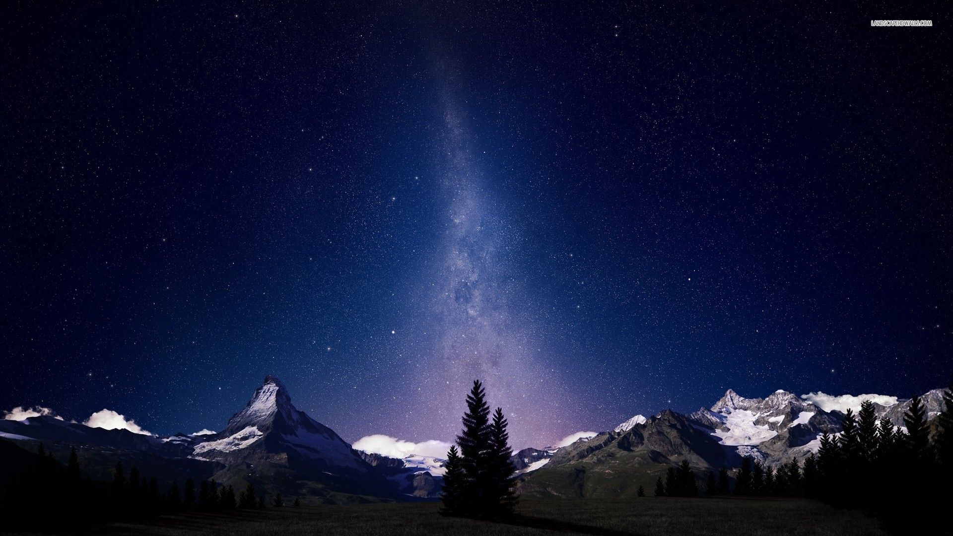 Starry Mountain Sky wallpaper #413