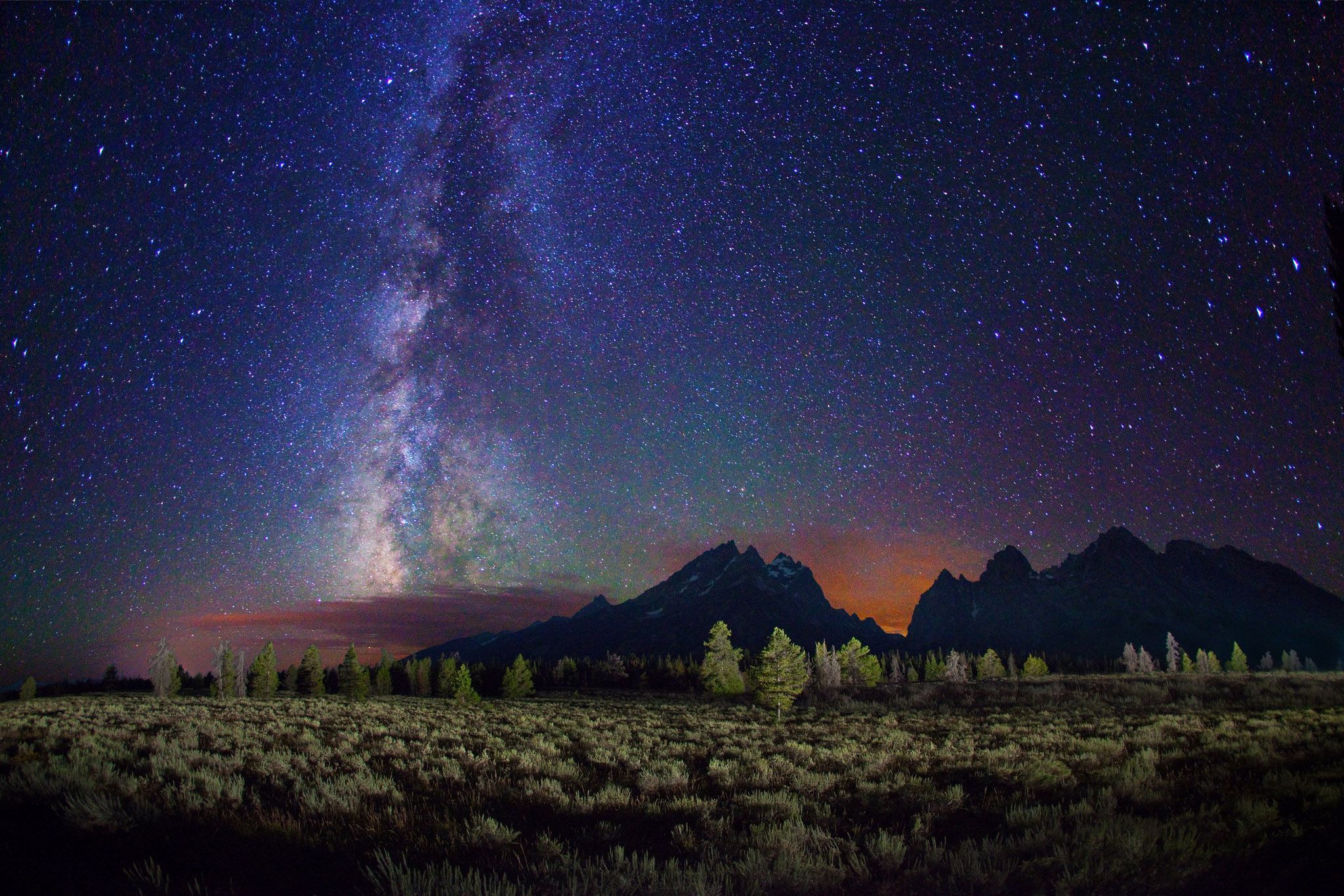 Wallpaper night, USA, mountains, Wyoming, Milky Way, teton, Starry ...