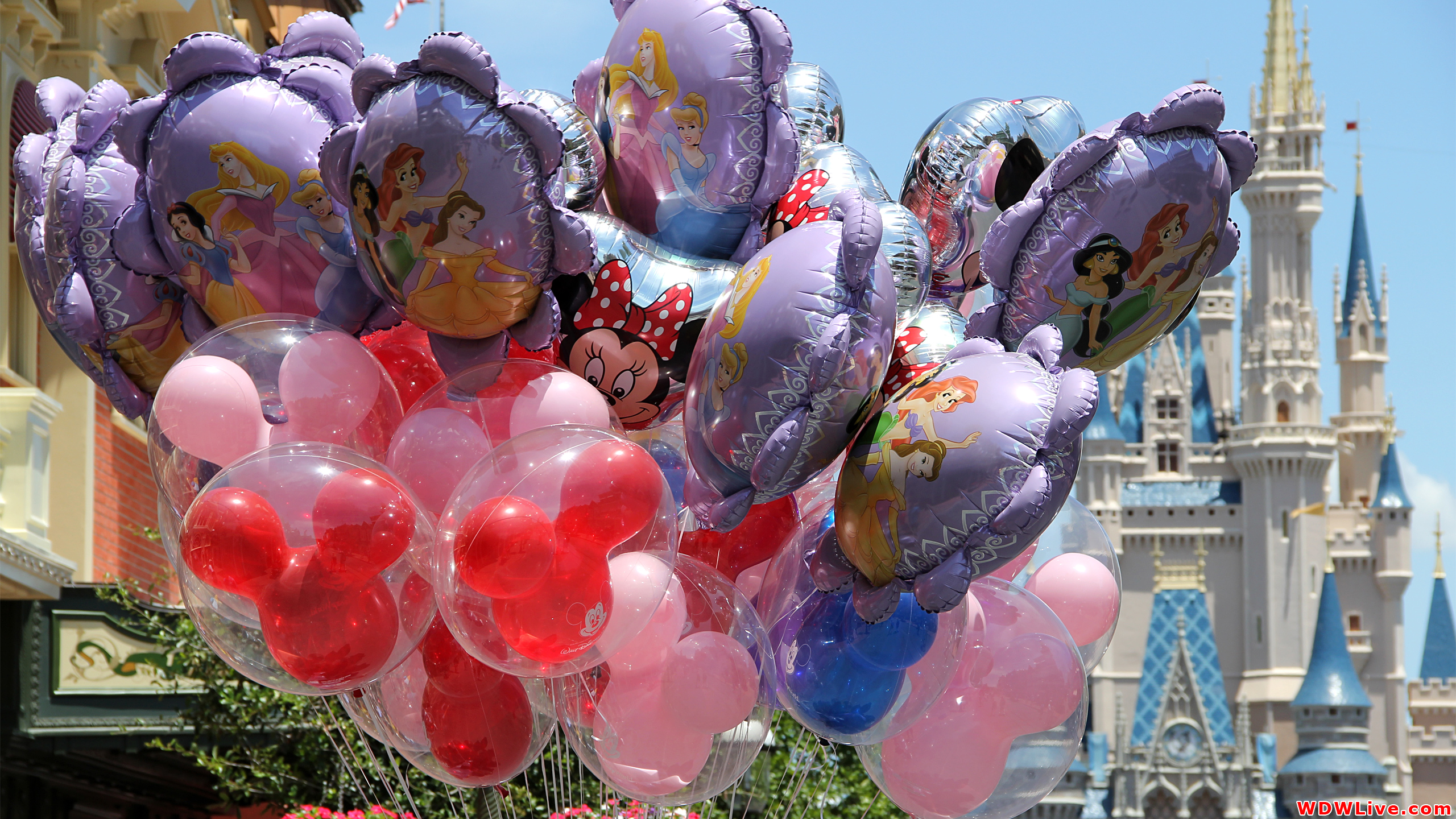 Cinderella Castle: Character balloons on Main Street U.S.A.