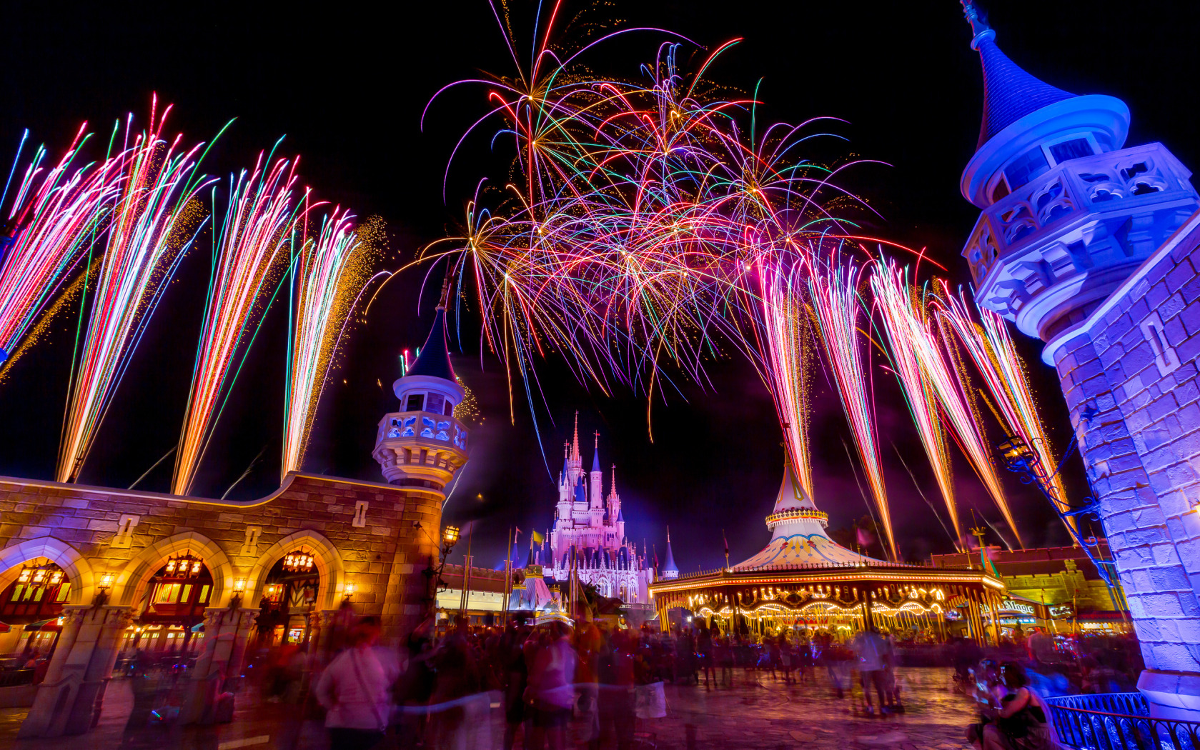 Fireworks, Magic Kingdom, Cinderella's Castle, Walt Disney World ...
