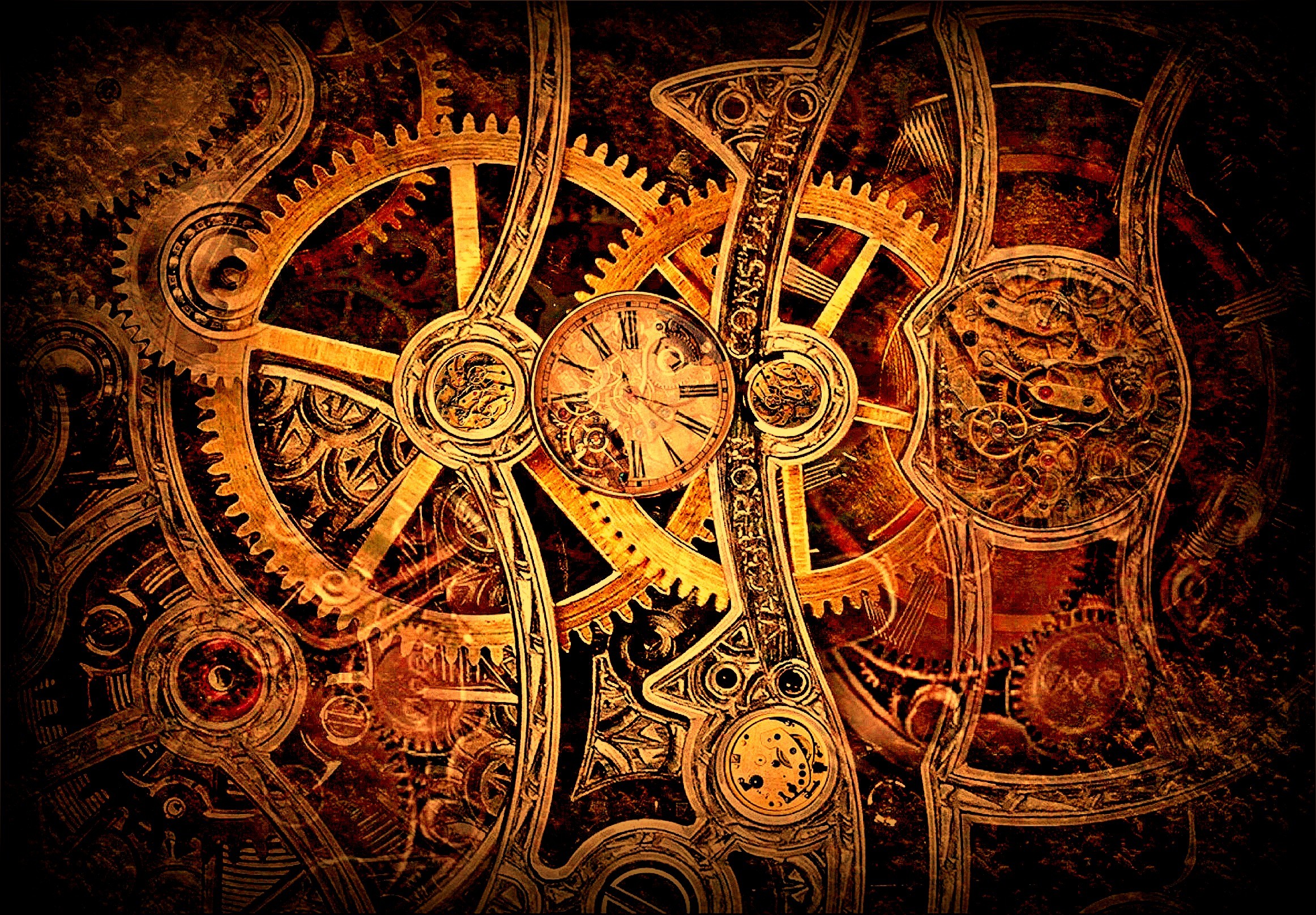 Steampunk gears clockwork widescreen watch cogs wallpaper