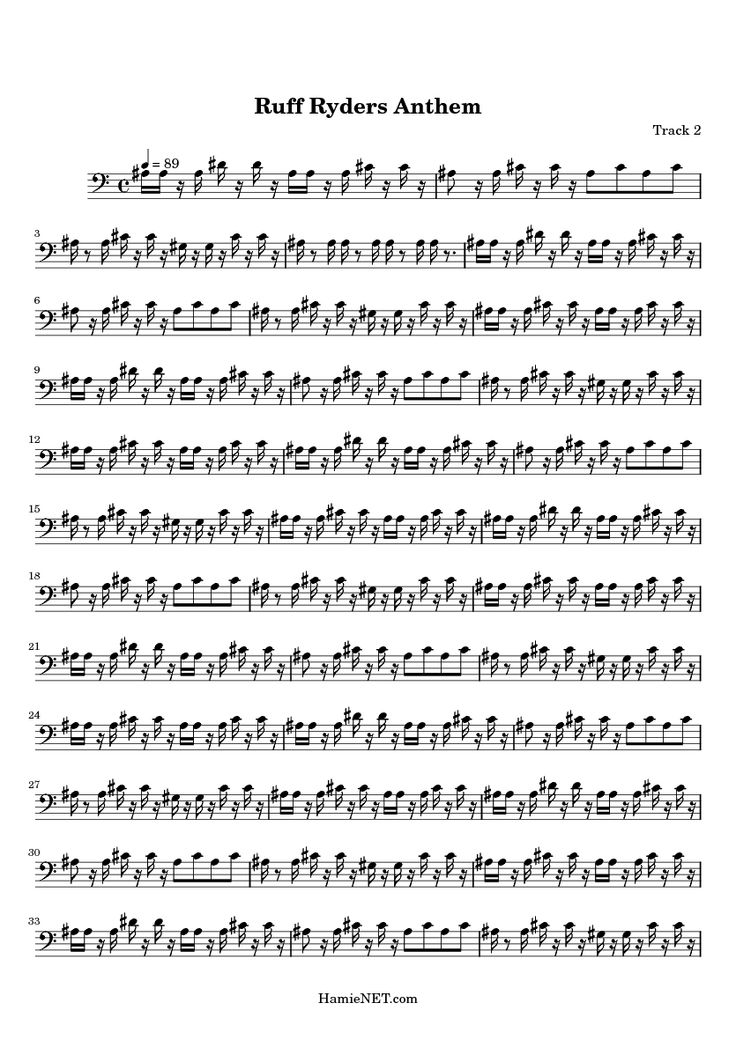 Ruff Ryders Anthem sheet music for piano. | Rap Music! | Pinterest ...