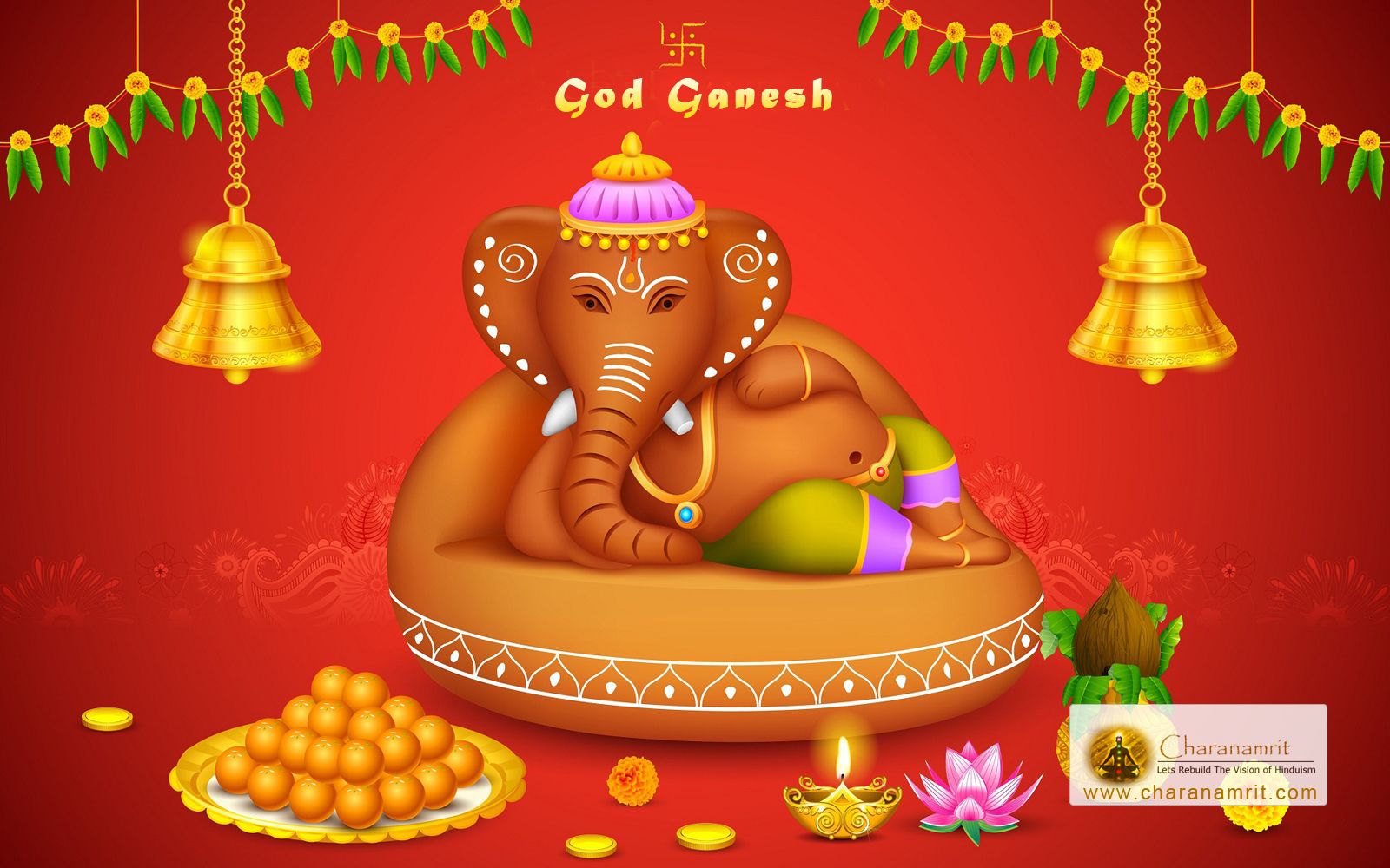Shri Siddhi Vinayak Ganpati beautiful 3D HD Wallpaper for free