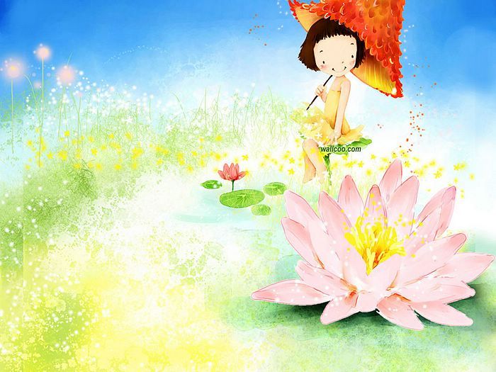 Happy Childhood - Sweet Girl Art Illustration Wallpaper 14