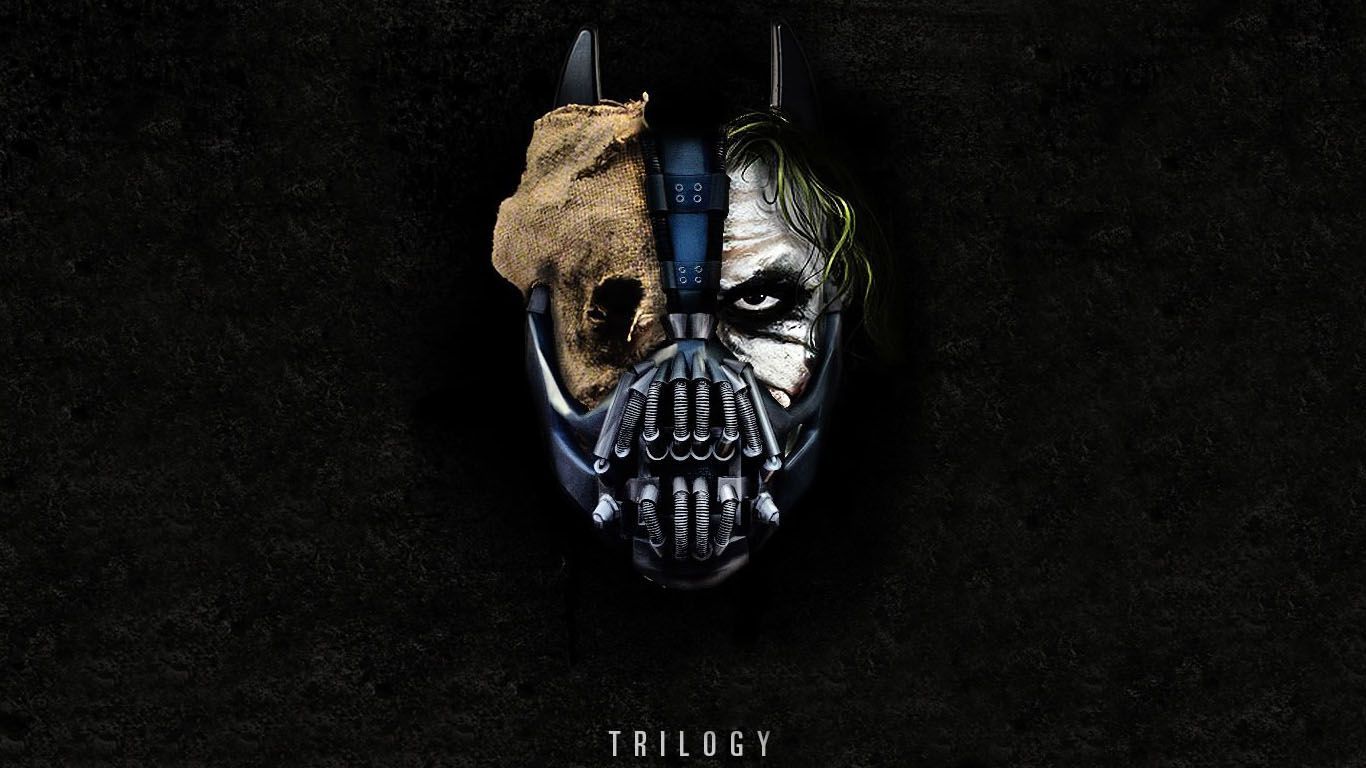 Batman Trilogy Mask Wallpaper 1366x768 ID36082