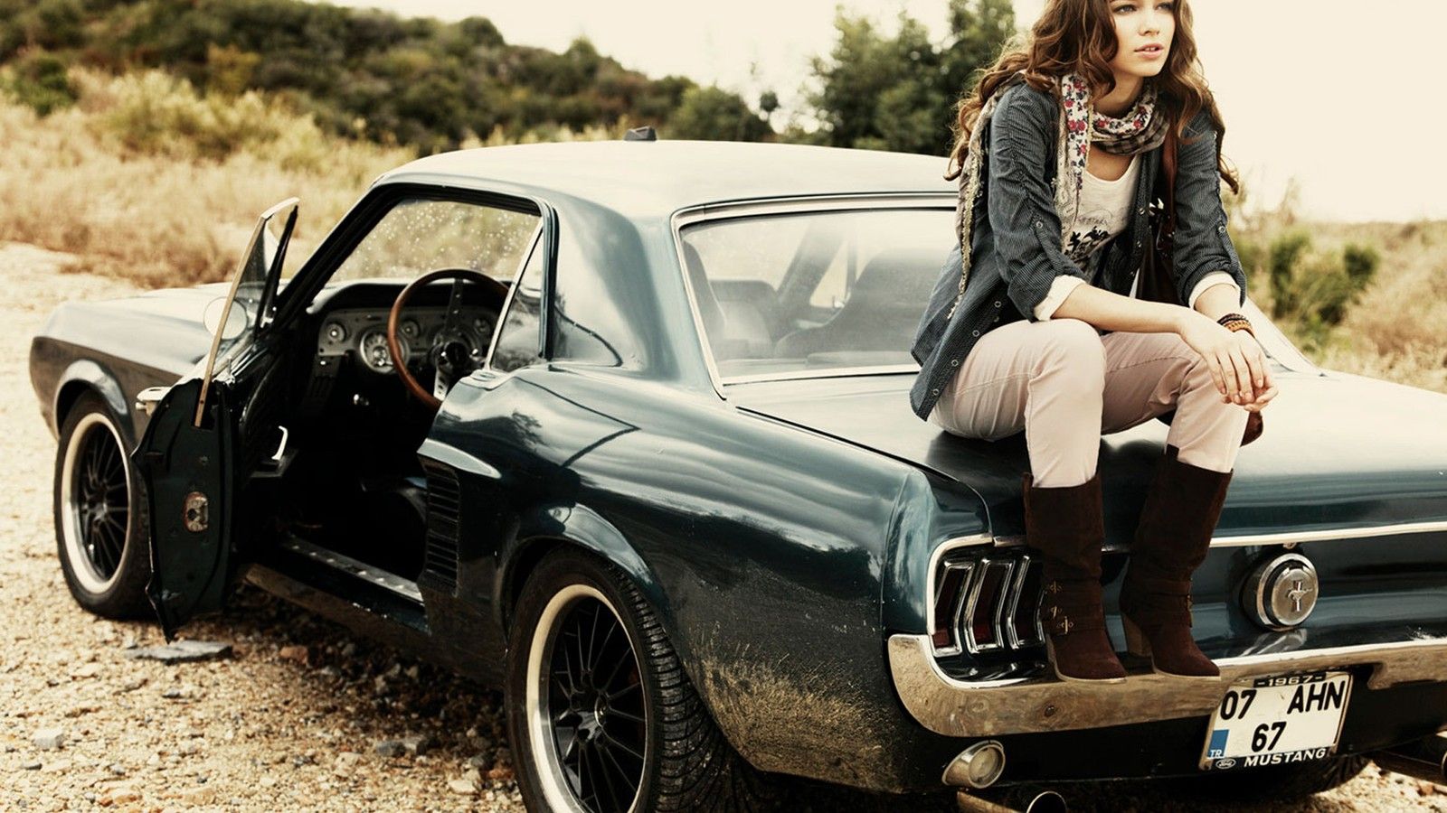 Wallpapers Mustang Pinup Car Girl Cars Women Models Muscle Turkey ...