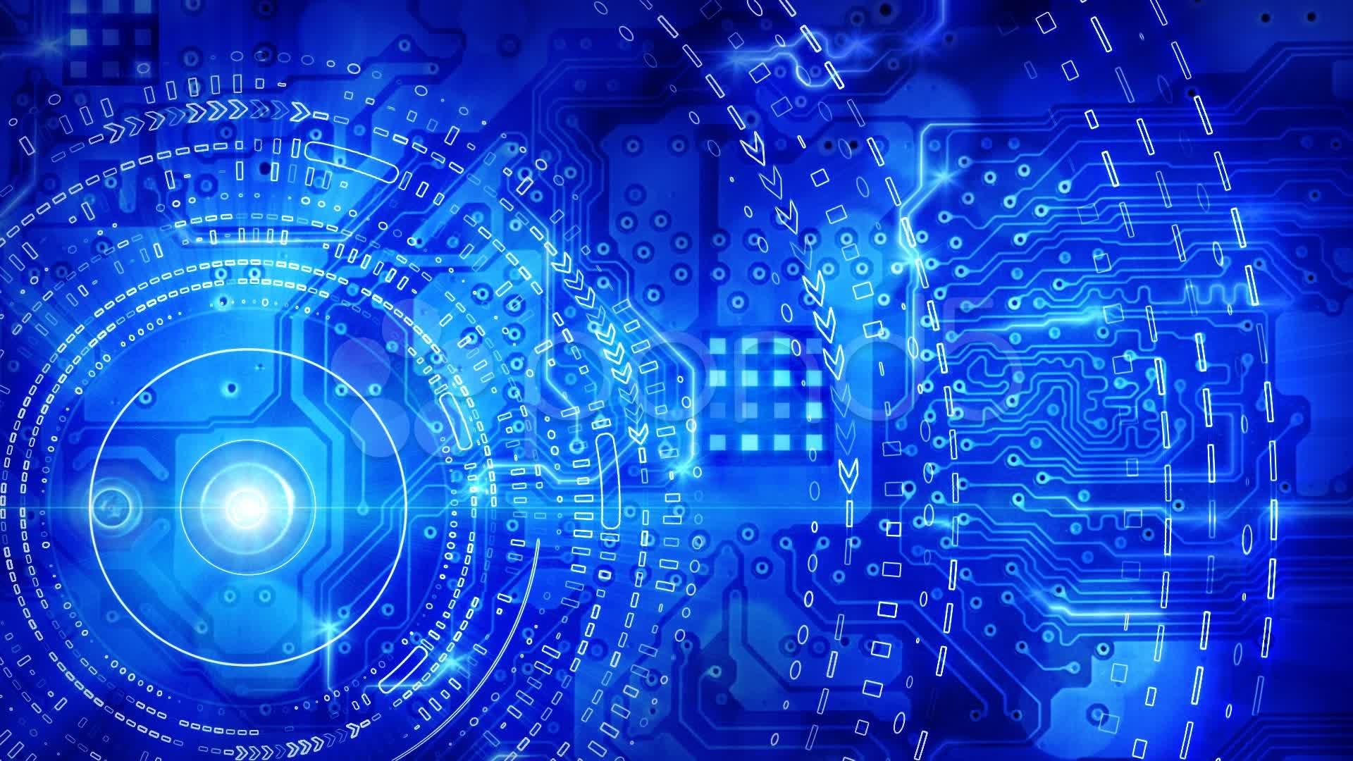 Blue Computer Circuit Board Background Loop. Stock Footage - YouTube