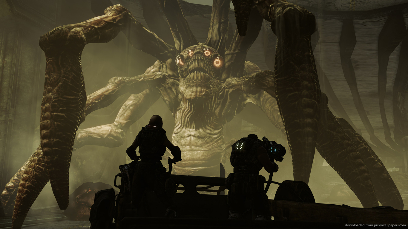 Download 1366x768 Gears Of War 3 Monster Wallpaper