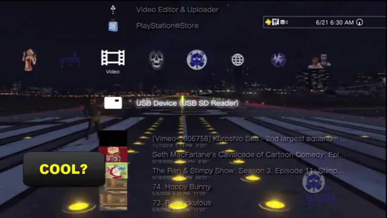 Testing custom PS3 Theme with Dynamic Wallpaper - YouTube
