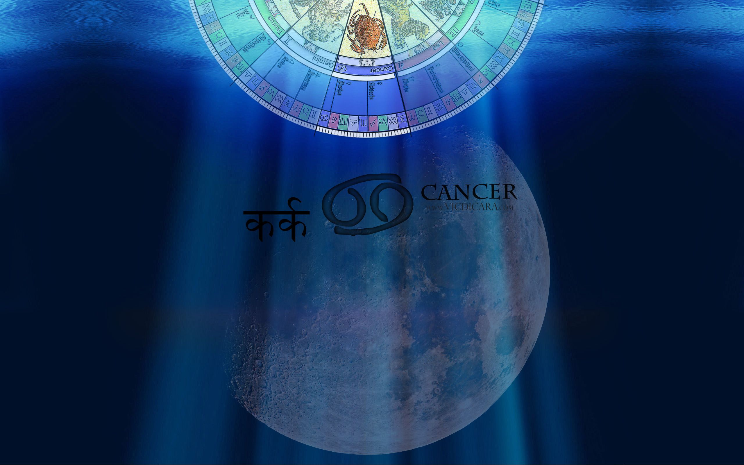 Zodiac sign cancer on the background of the moon wallpapers and other