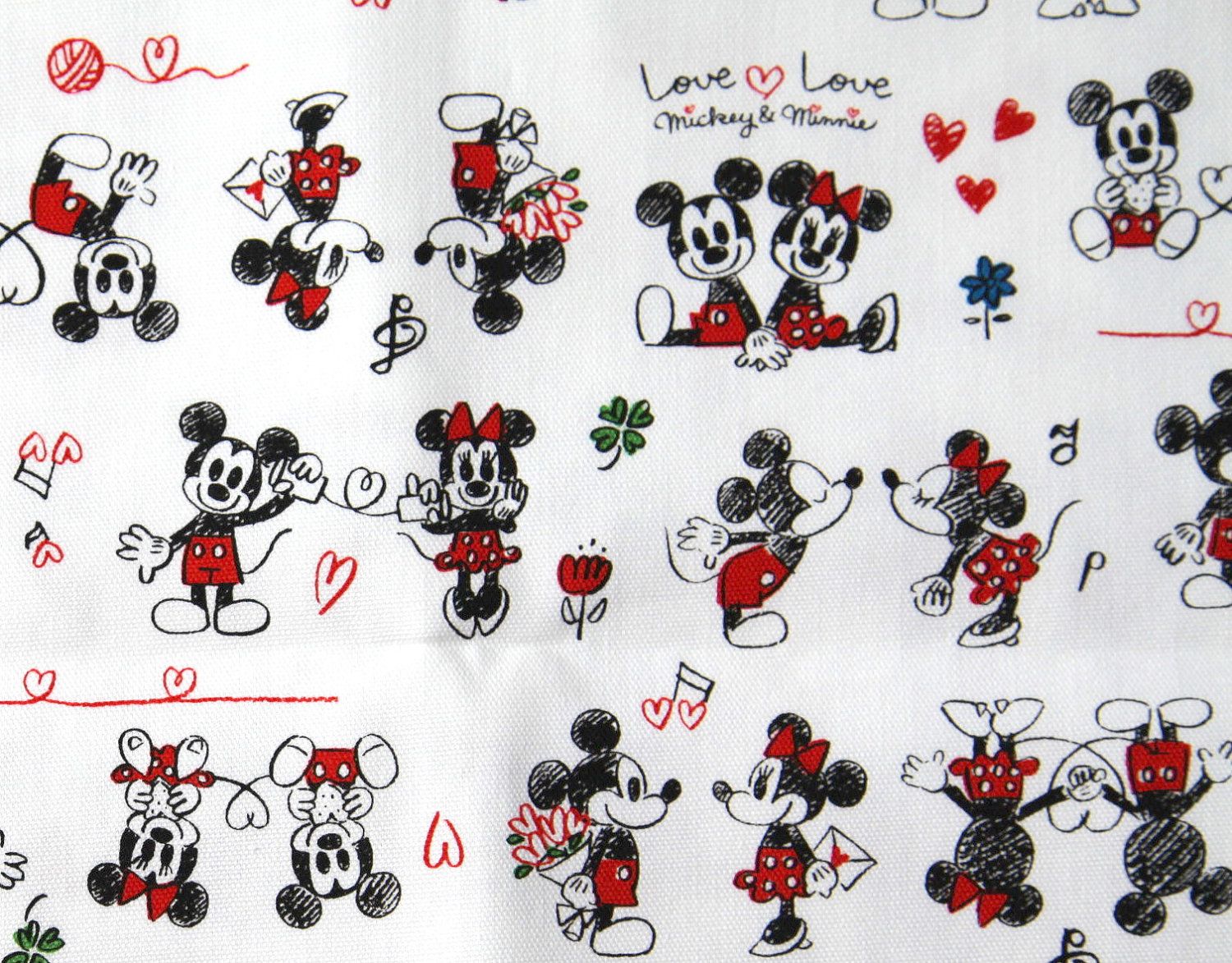 Classic Mickey Mouse And Minnie Mouse Fabric By Beautifulwork