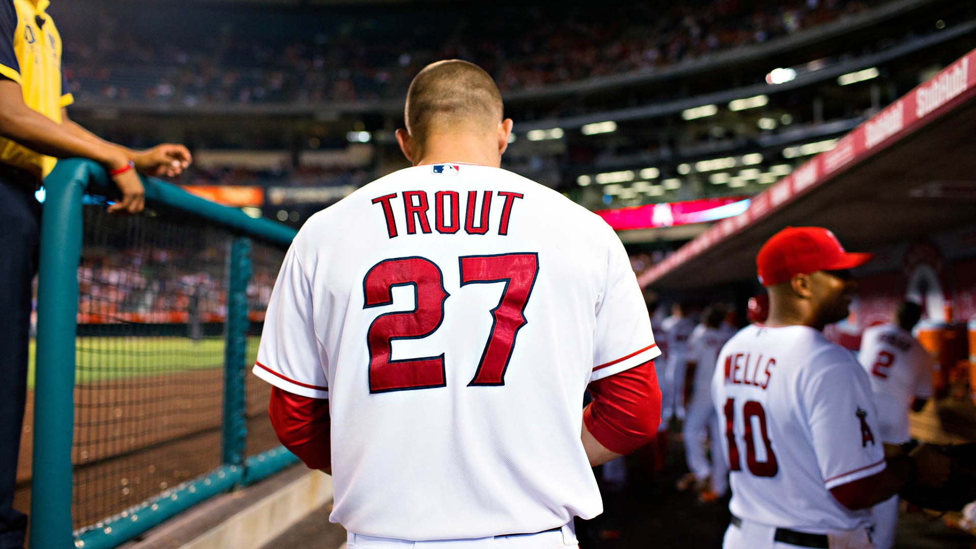 Download Wallpaper 1920x1080 Mike trout, Baseball, Los angeles