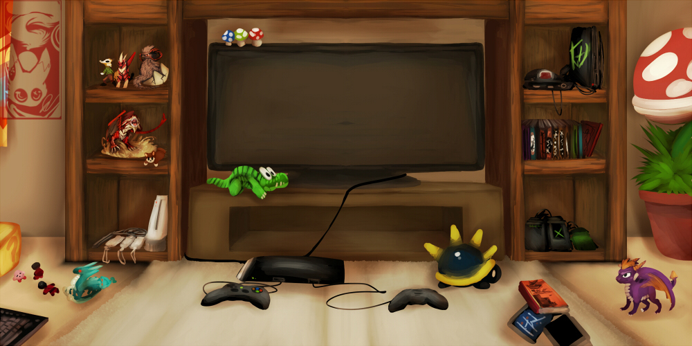 Video Game Room Background Only Copy by Dragonpunk15 on DeviantArt