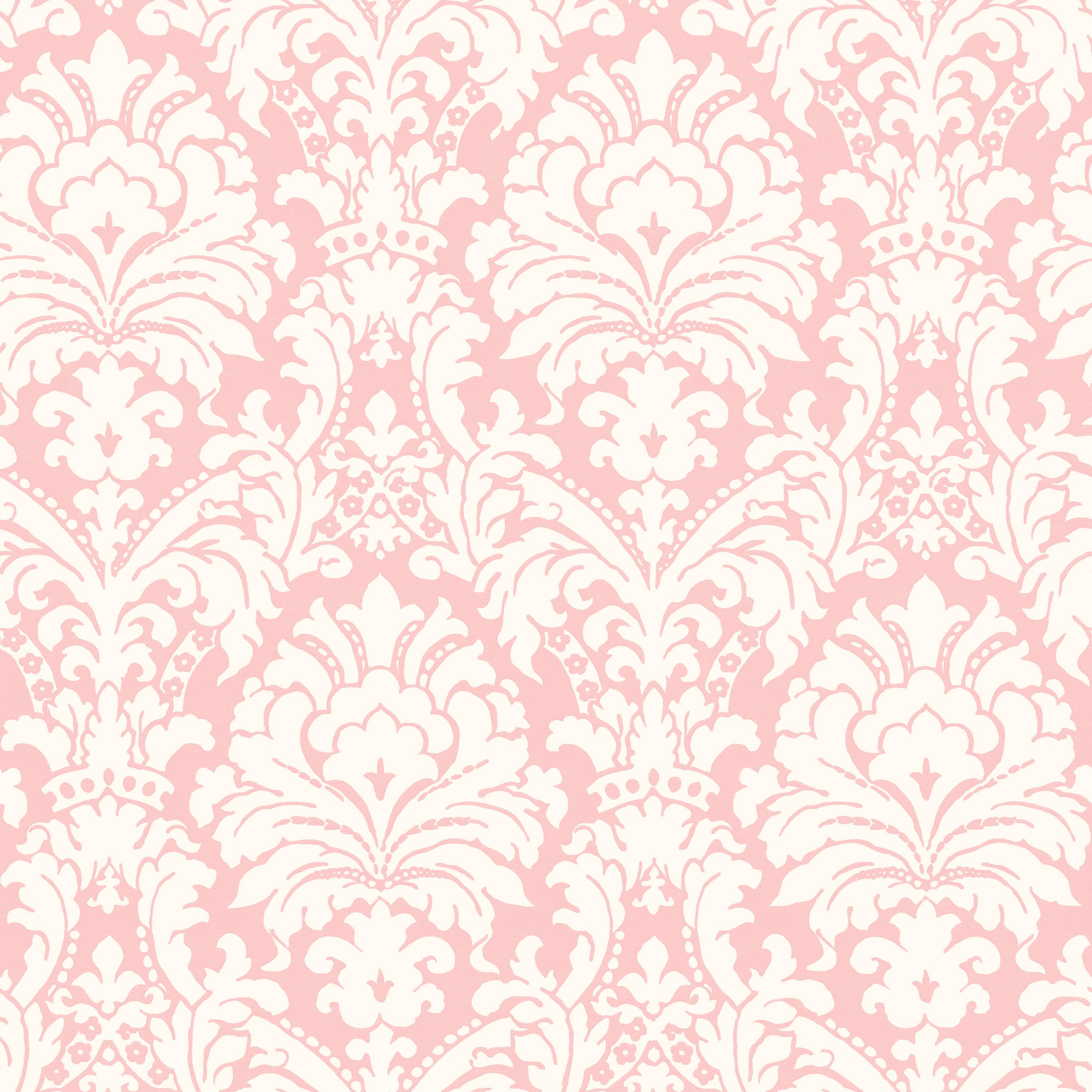 Ginger Pink Brocade Damask Wallpaper Brewster Wallcovering