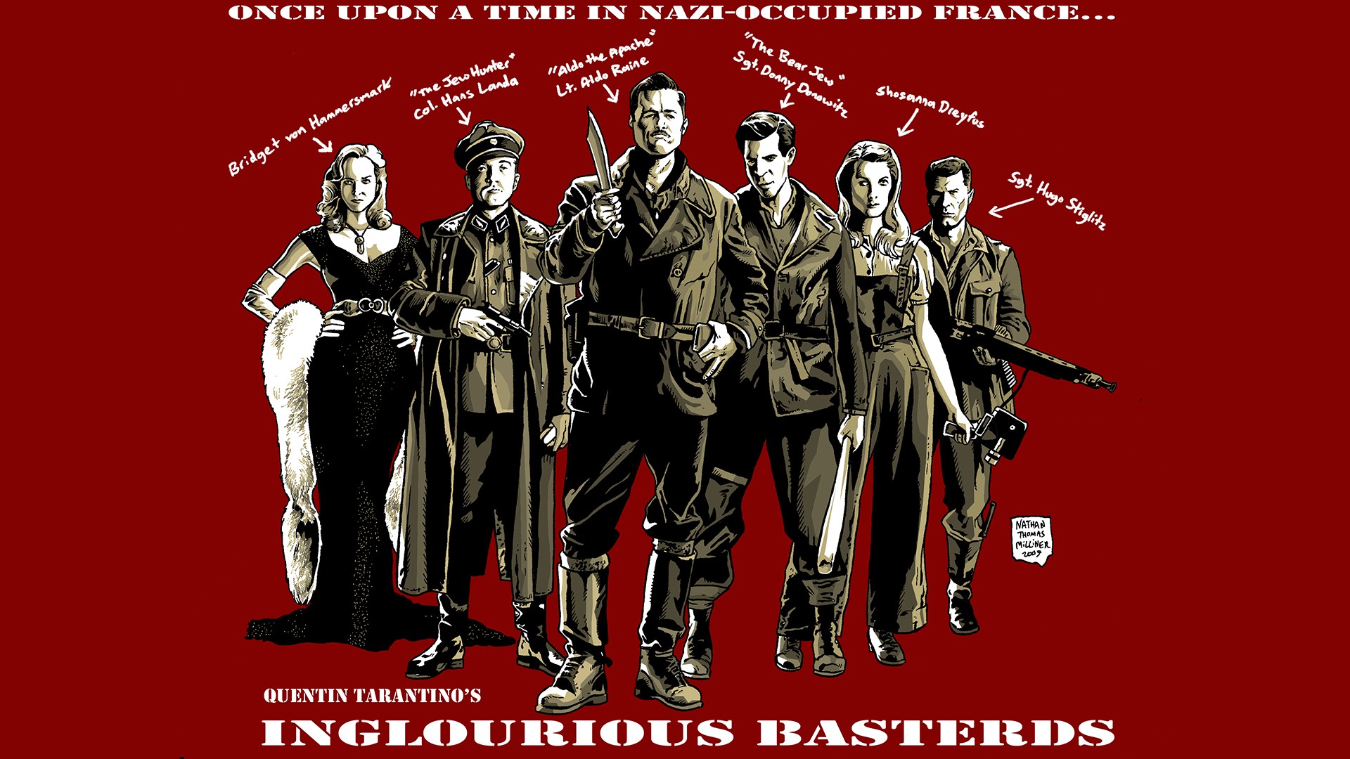 Movies Quentin Tarantino fan art Inglourious Basterds wallpaper ...