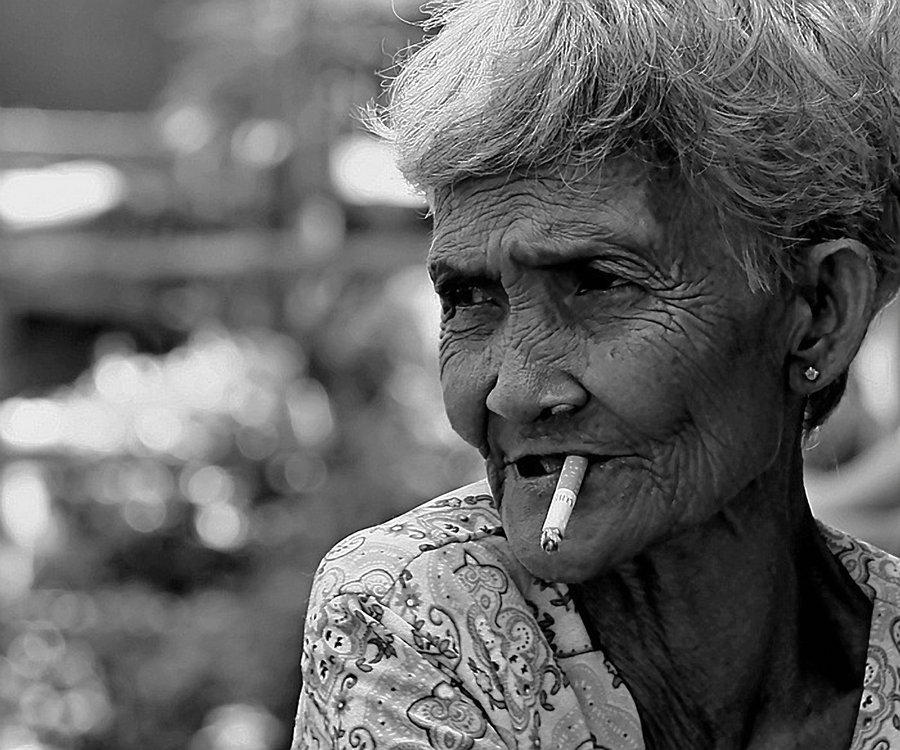 OLd Lady with a cigarrette by catedral01 on DeviantArt