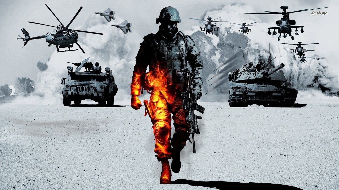 Battlefield Bad Pany Game Wallpaper - 1366x768 iWallHD - Wallpaper HD