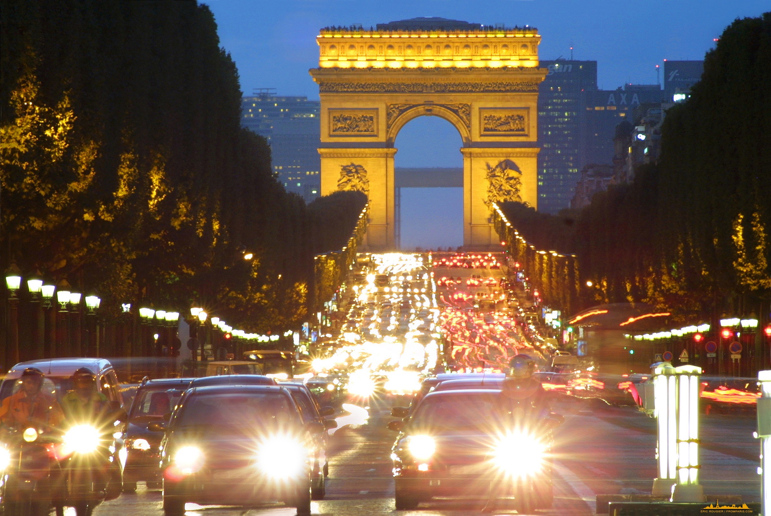 Arc de triomphe champs elyses paris architecture cars wallpaper