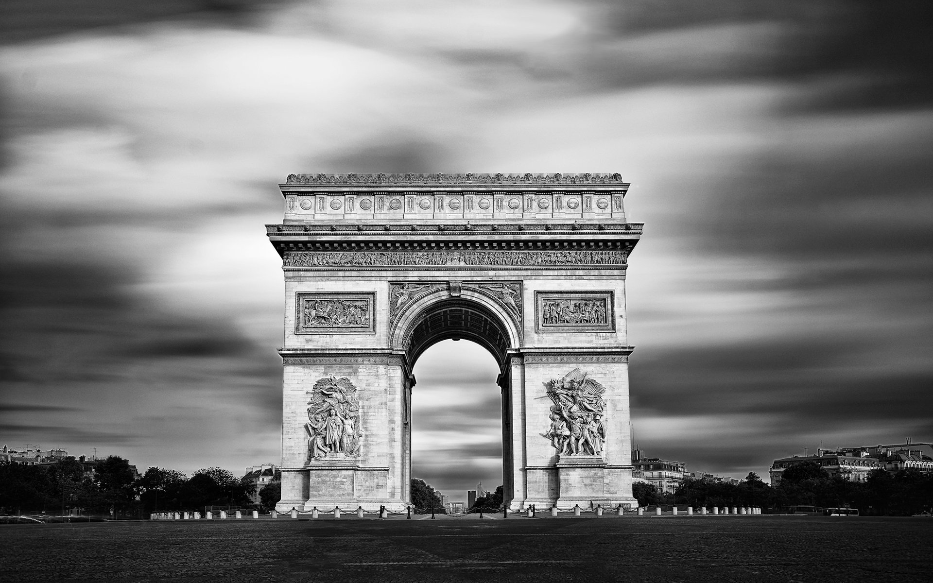 Arc de TriompheParis france B-W Arch f wallpaper | 1920x1200 ...
