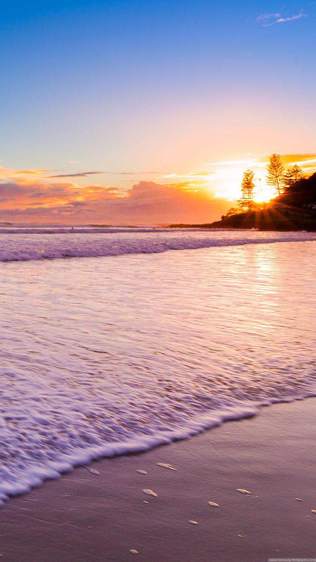 Sunset At The Beach iPhone 6 Plus HD Wallpaper / iPod Wallpaper HD