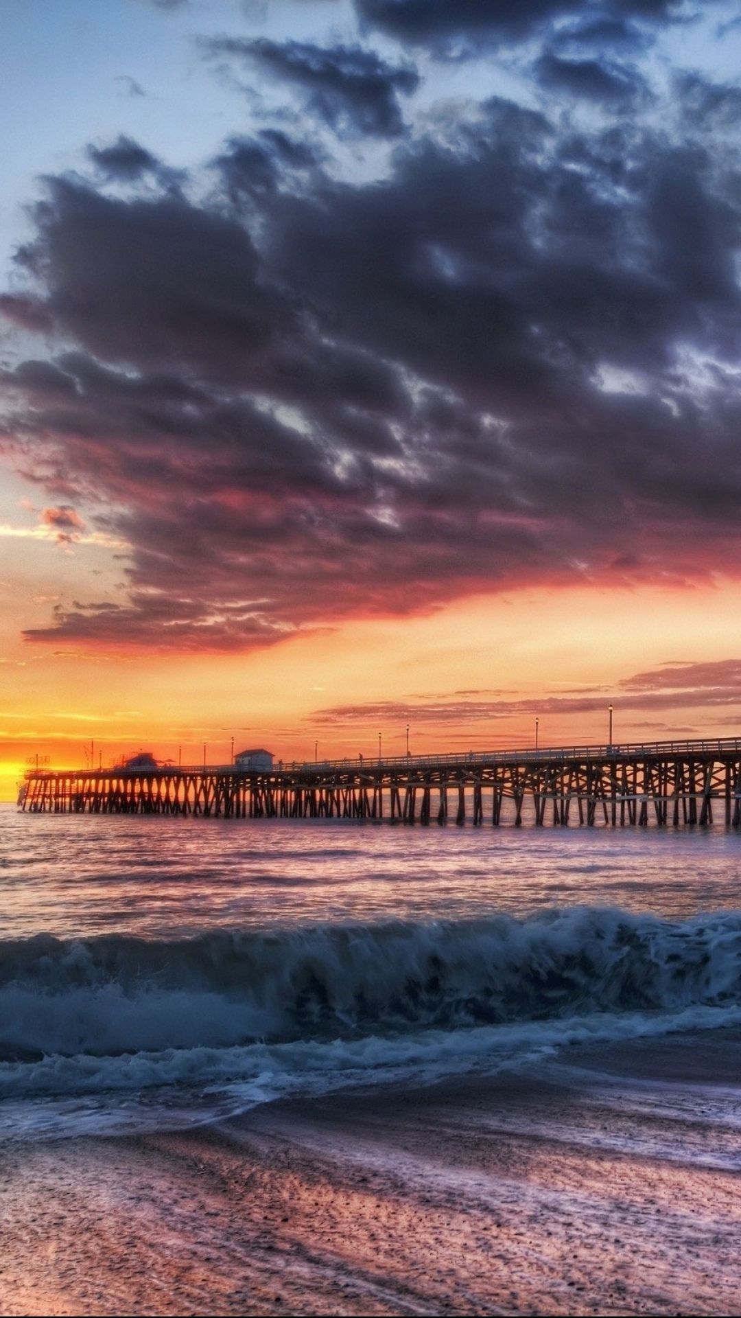 California Beach Dock Sunset Android Backgrounds