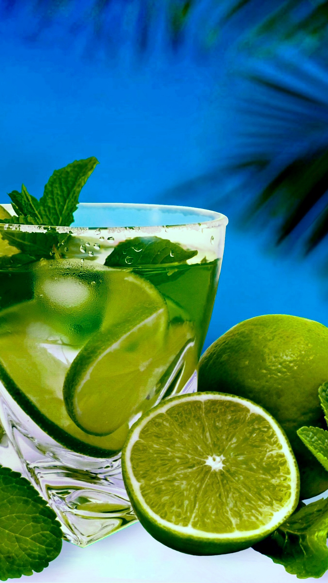 Green Lime Mojito Beach Summer Android Wallpaper free download