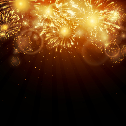 Realistic fireworks colored background vector graphics 07 - Vector ...