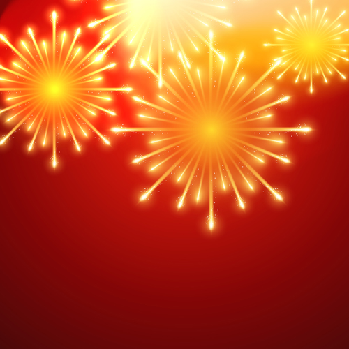 Beautiful holiday fireworks vector background 04 - Vector ...