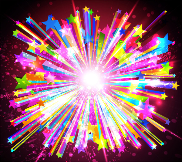 Fireworks Rainbow design vector 02 - Vector Background free download