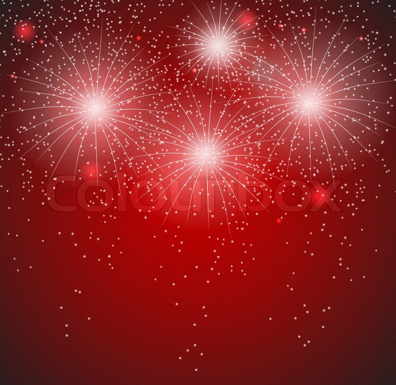 Glossy Fireworks Background Vector Illustration | Vector | Colourbox