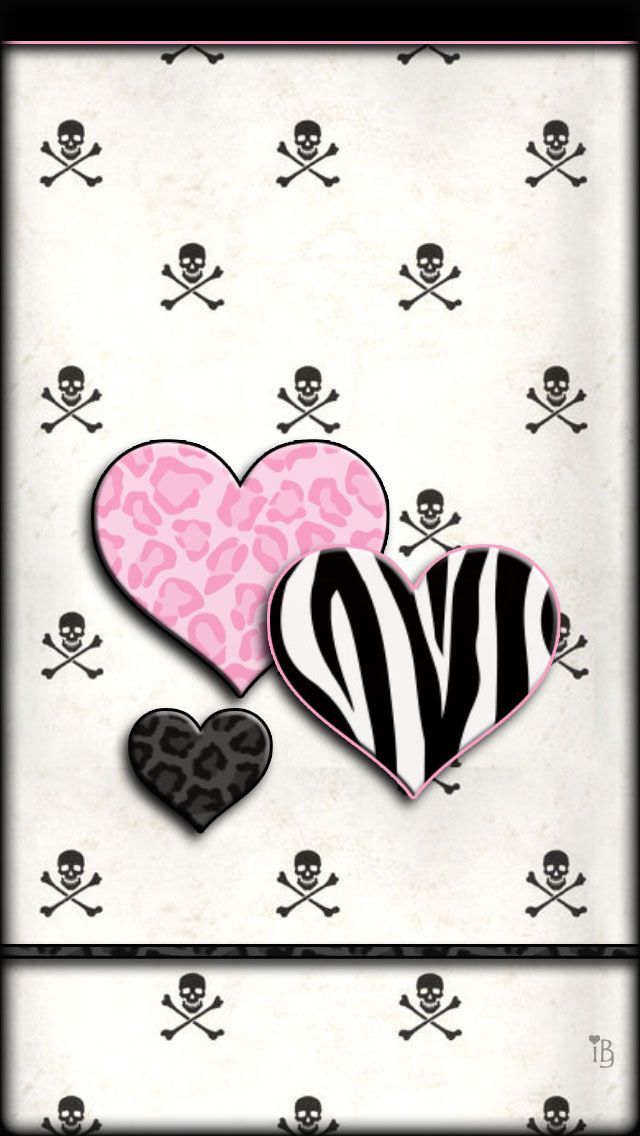 IBabyGirl i5 Wallpapers animal print hearts with skull and other
