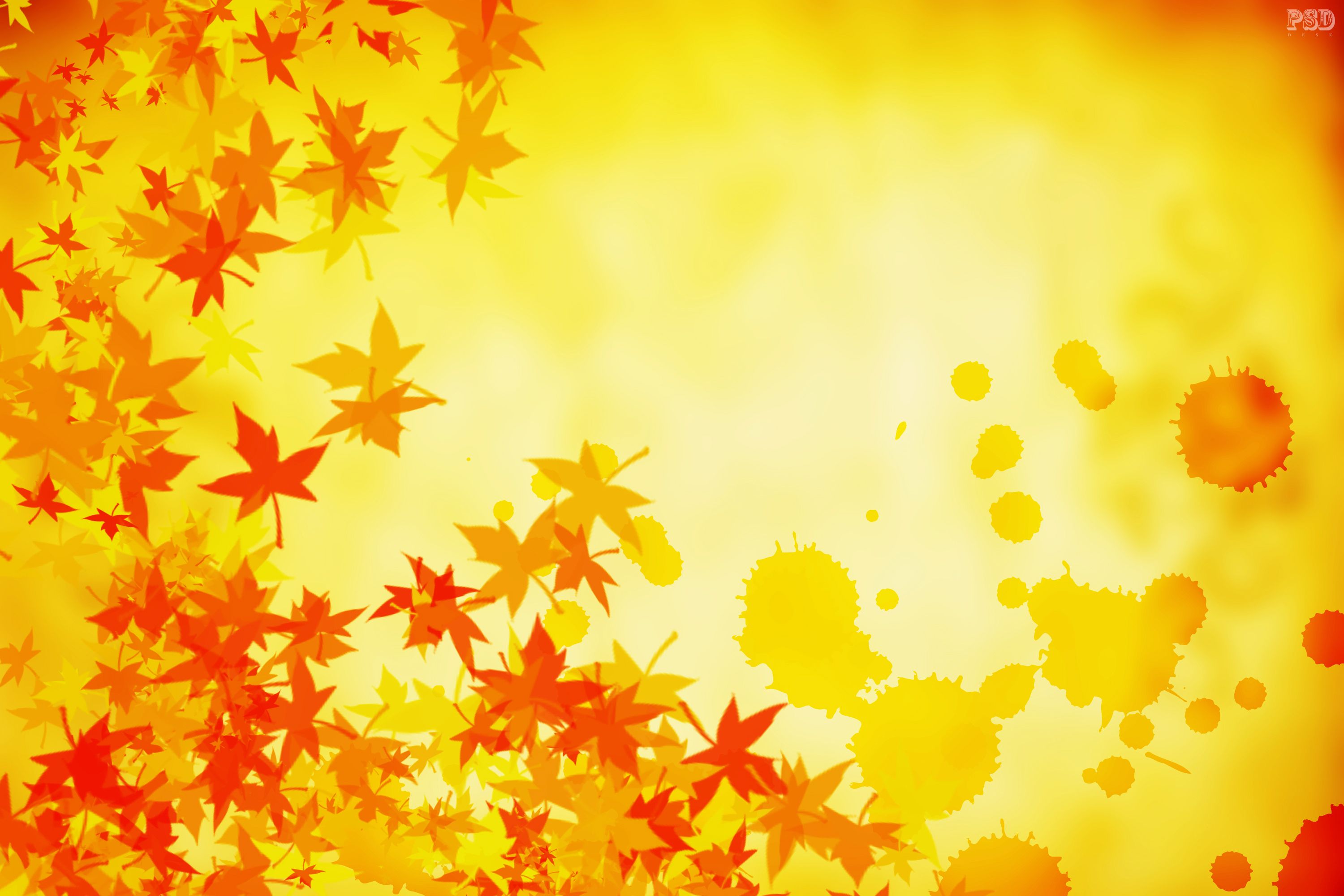 Yellow autumn background psddesk.com