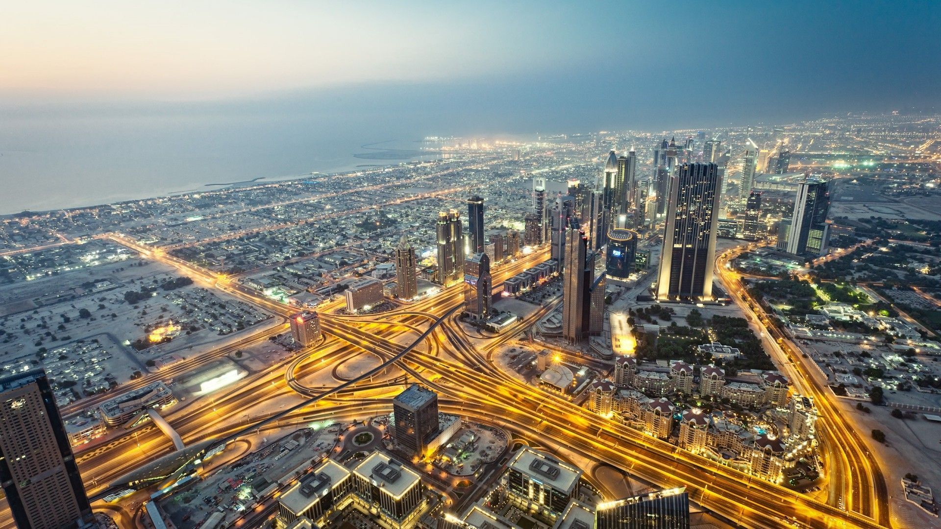 HDscreen Dubai cities city lights skies desktop bakcgrounds