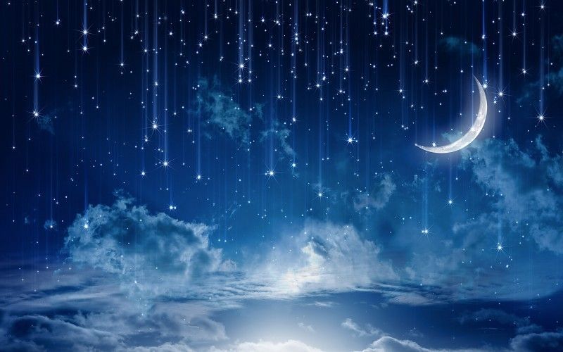 Moonlight Sky Night Stars Fantasy Wallpaper free desktop