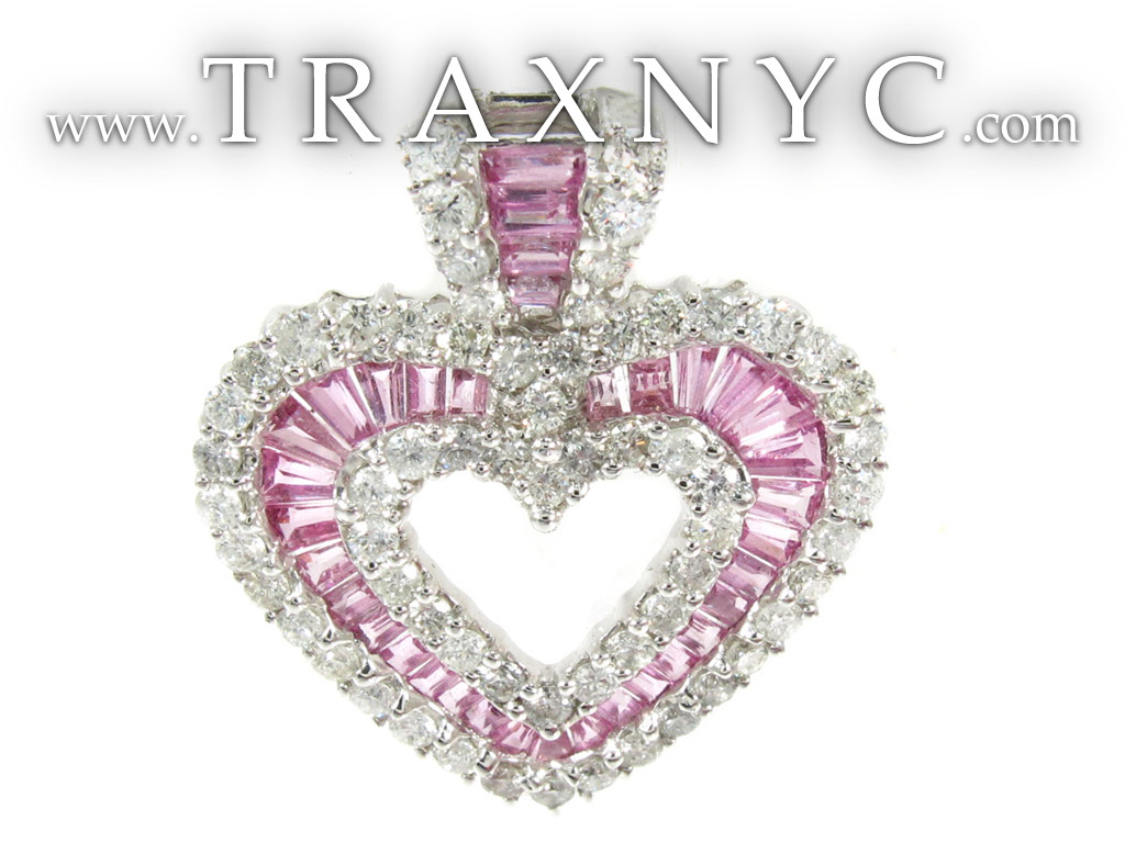Pink Diamond Heart Necklace - Clarajewellery