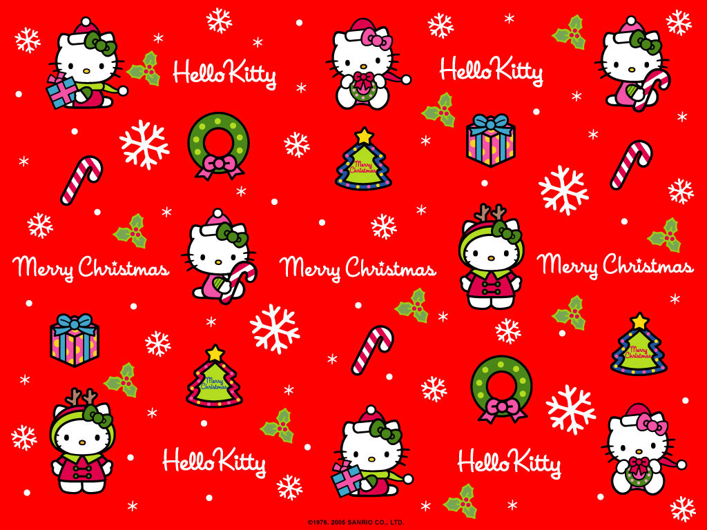 Hello Kitty Christmas Wrapping Paper Pink Image | Full Free HD ...