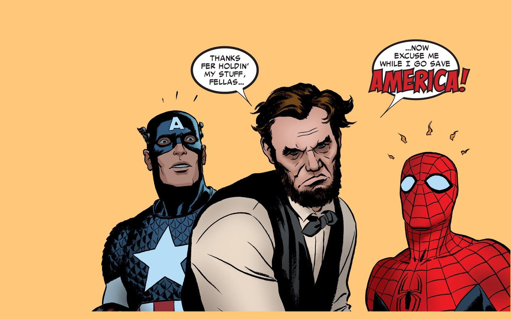 Comics Spider-Man Captain America Abraham Lincoln wallpaper ...