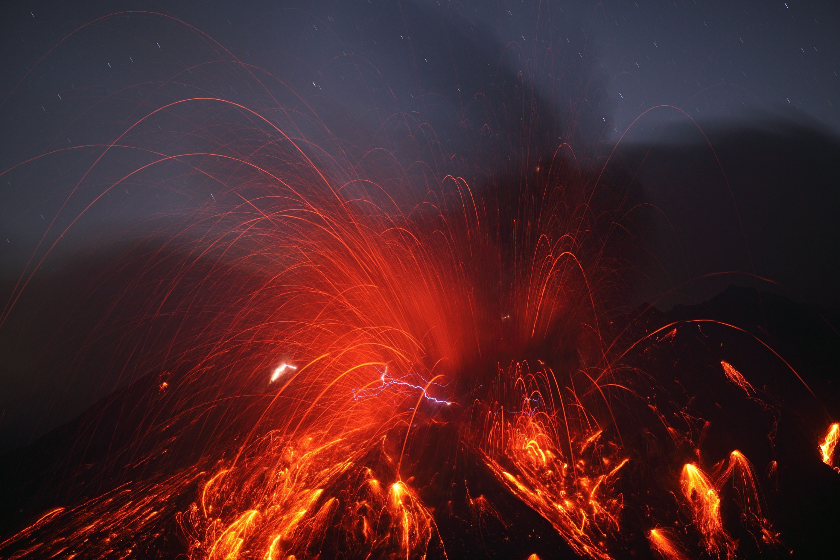 Volcano Lava Lightning wallpaper by sophiaLane RevelWallpapers.net