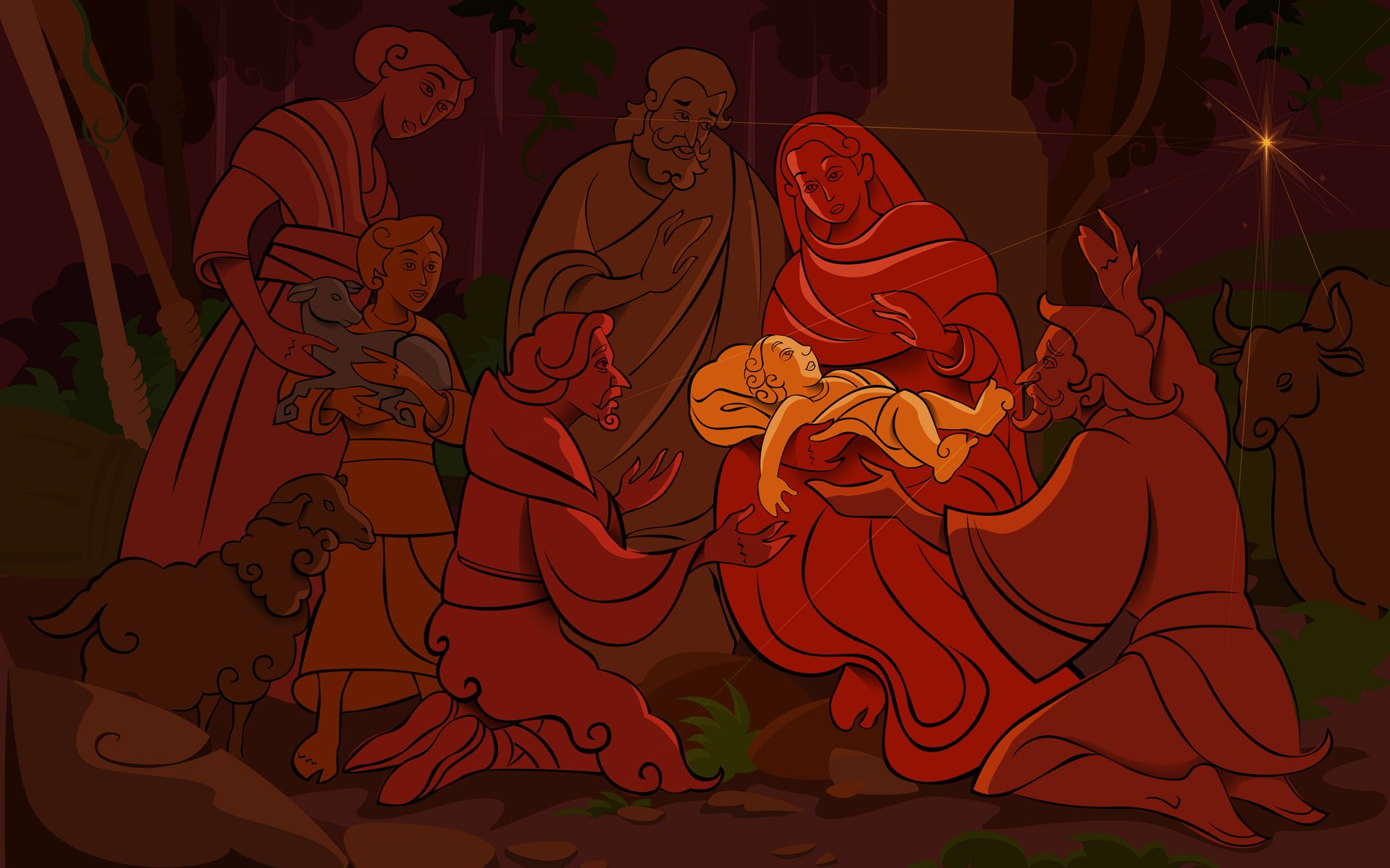24 19 1 0 Illustration - Nativity scene - The Birth of Jesus