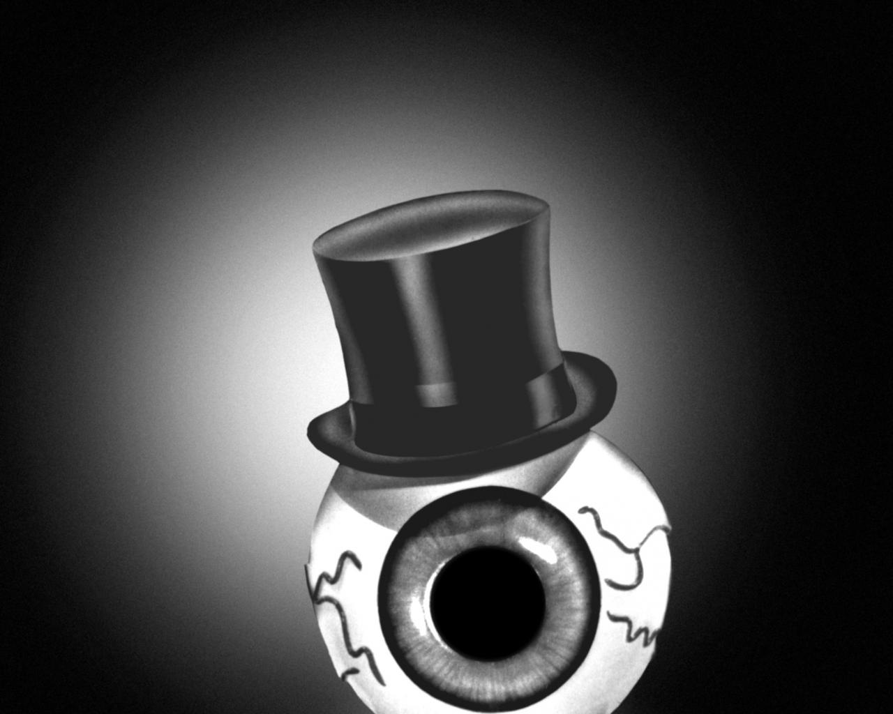 black and white music hat top the residents eyeball hd wallpaper ...