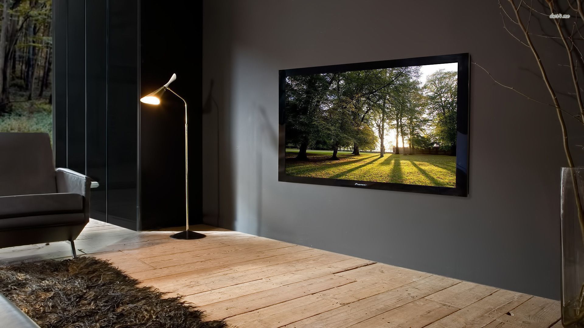 Pioneer HD TV in the living room wallpaper - Digital Art ...