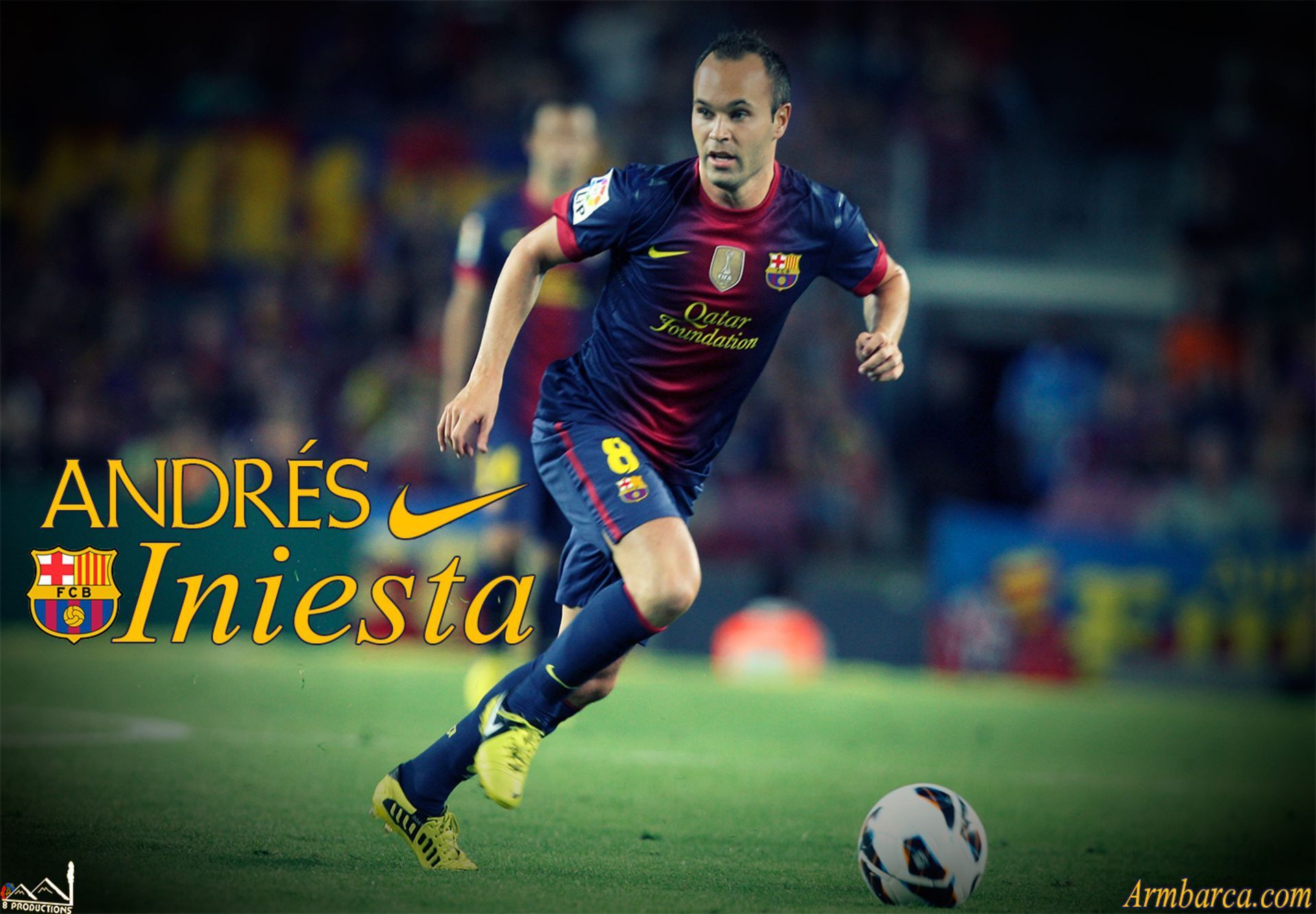 The player of Barcelona Andres Iniesta wallpapers and images